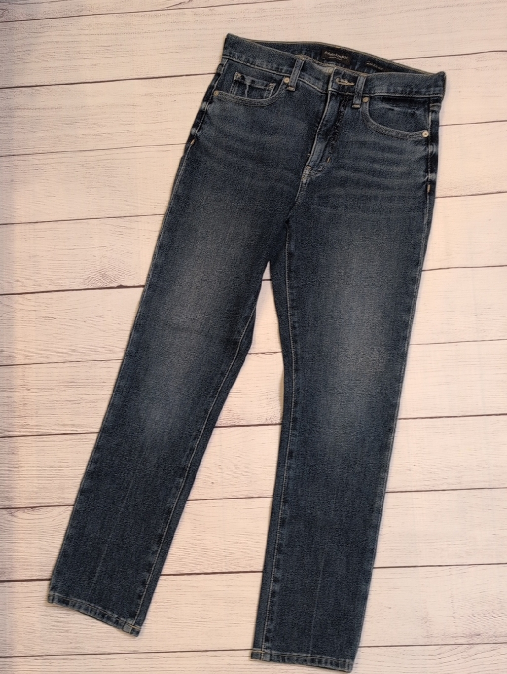 Banana Republic High-Rise Slim Straight Jeans in Dark Blue - Size 27 - Picture 4 of 10